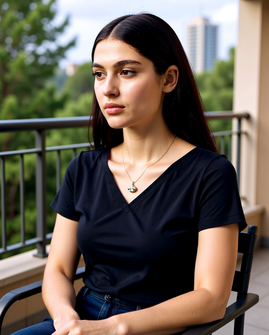 Earthy Protection Eye Pendant - Hand-Forged Sterling Silver 925 Jewelry