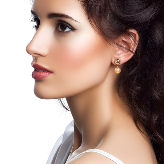 Classic Stud Cross Pearl Jacket Earrings