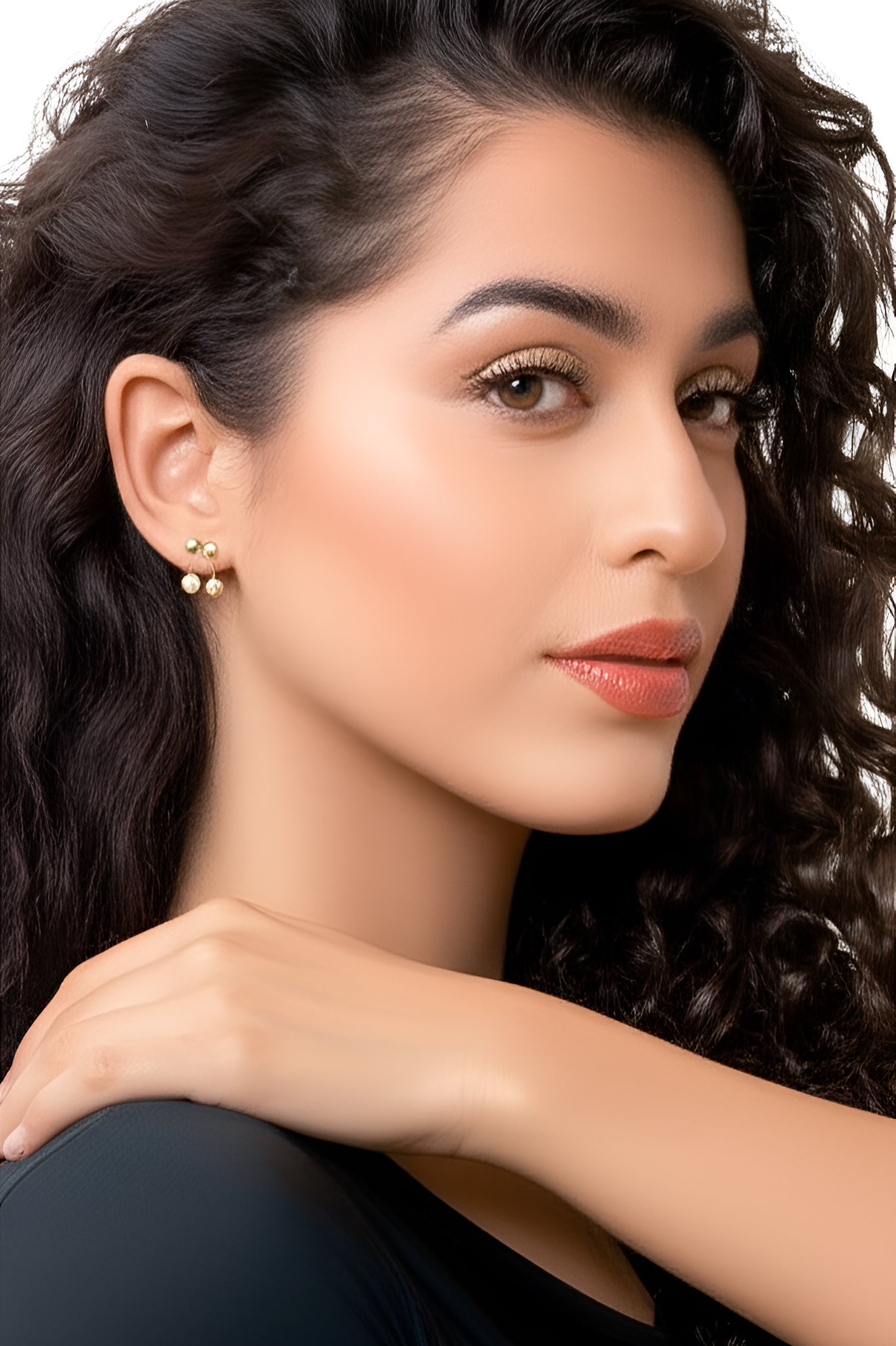 Classic Stud Cross Pearl Jacket Earrings