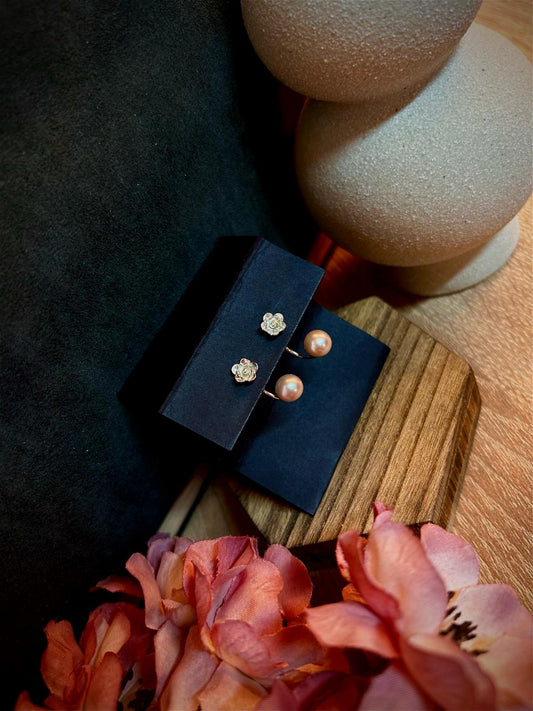 All Flowers and Pearls Jacket Earrings