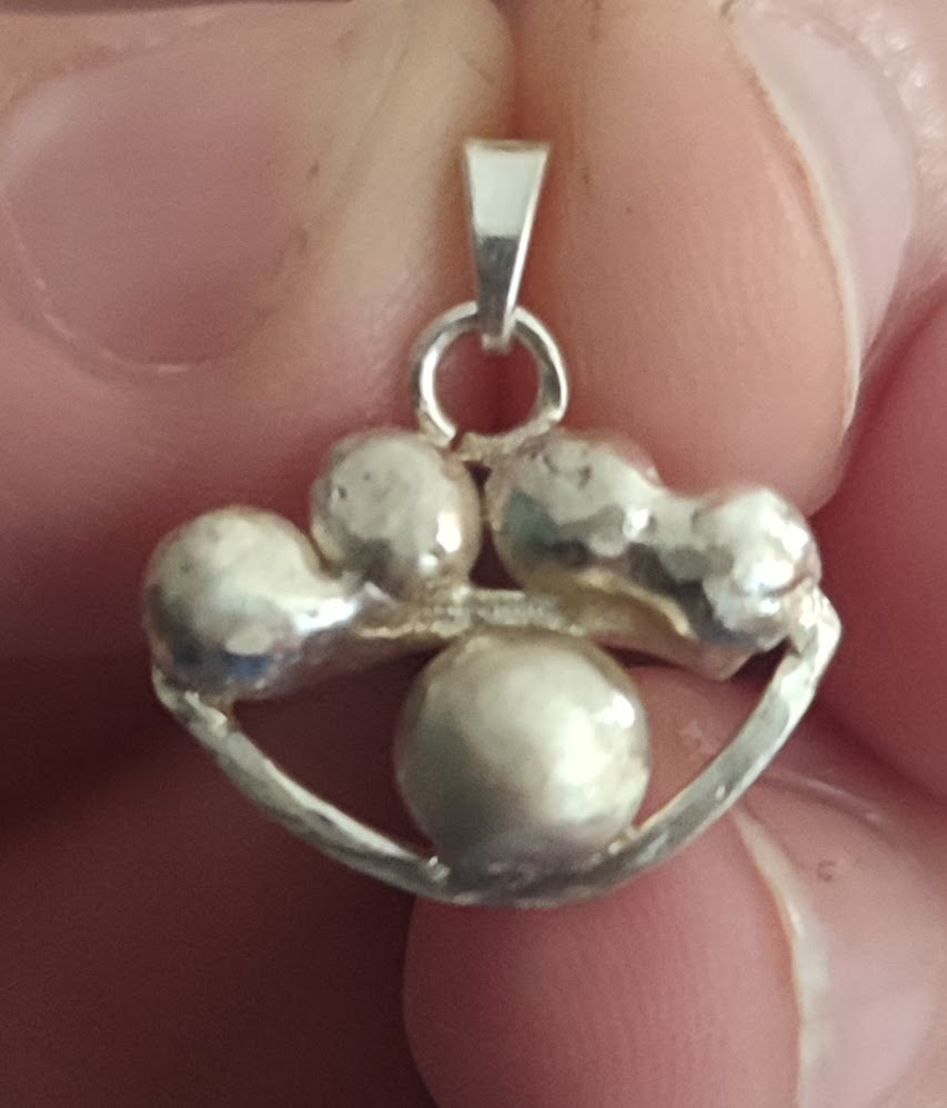 Earthy Protection Eye Pendant - Hand-Forged Sterling Silver 925 Jewelry